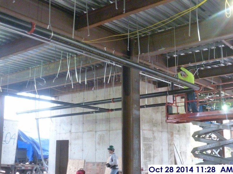 Installing the main sprinkler pipe at the 1st floor Facing North-East (800x600)